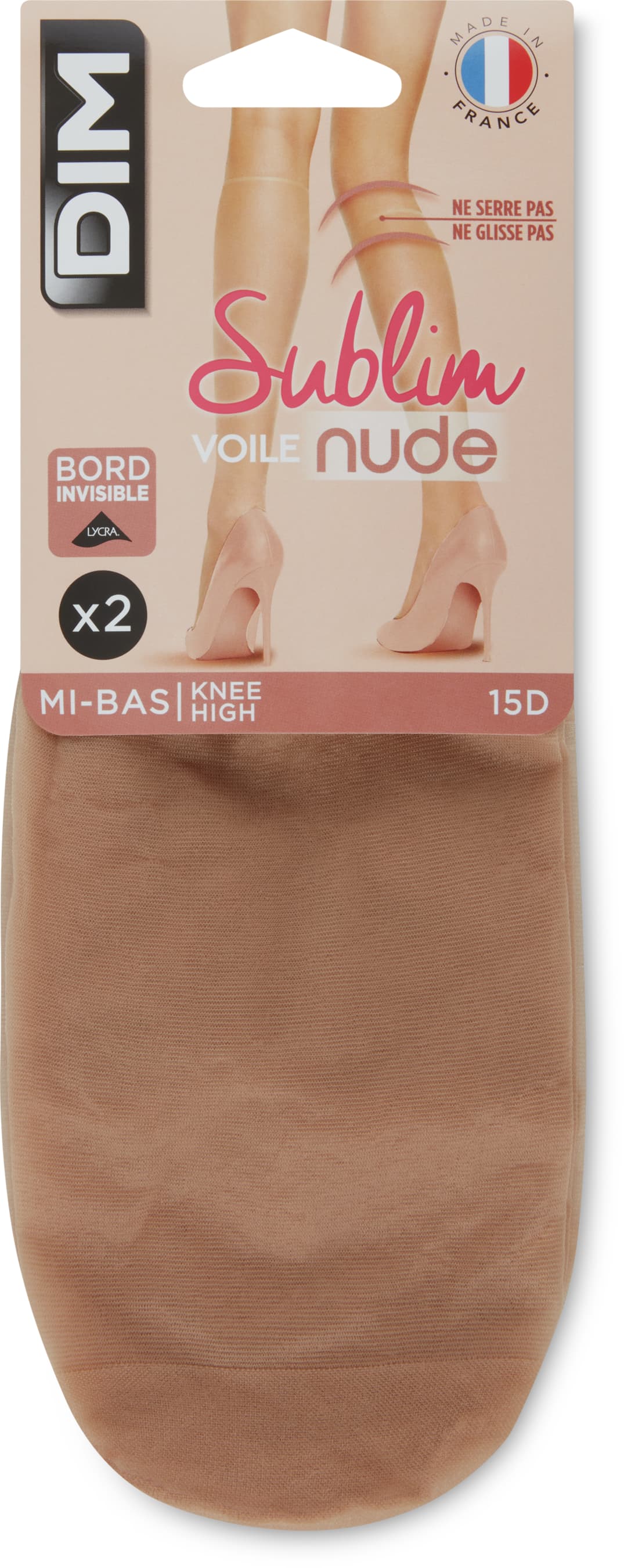 Damen Kniestrümpfe Voile Nude X2